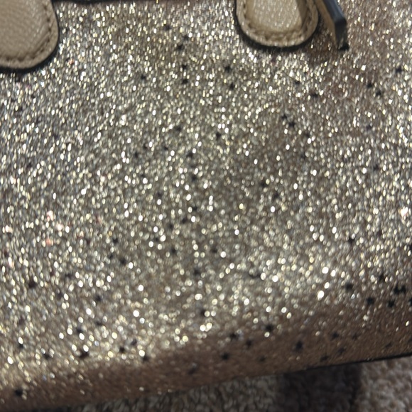 Coach Bag Mini Bling Crossbody Handbag Zipper Closure Gold Adjustable Strap - Picture 8 of 8